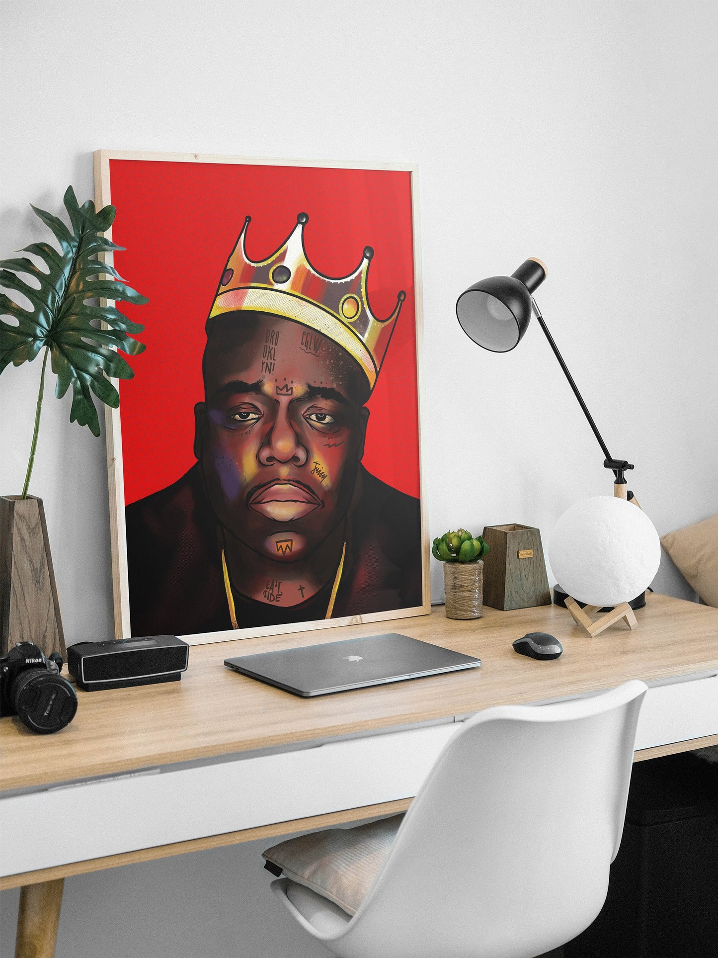 Notorious B.I.G. aka Christopher George Latore Wallace - A Tattooed Rapper illustration, Hip Hop legend