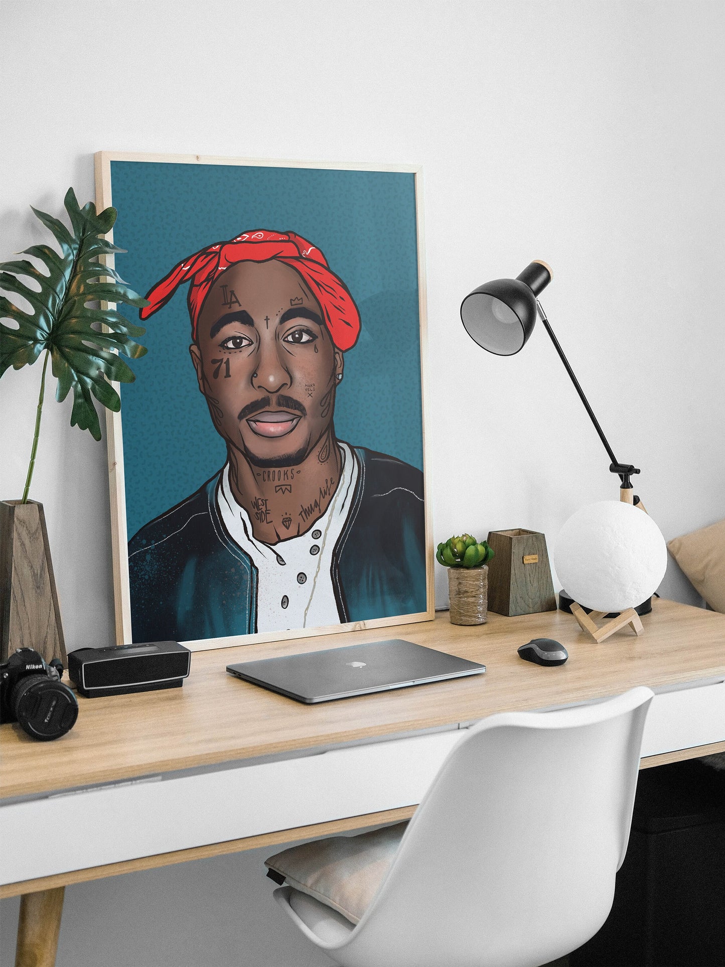 A3 Tattooed Tupac Shakur Portrait
