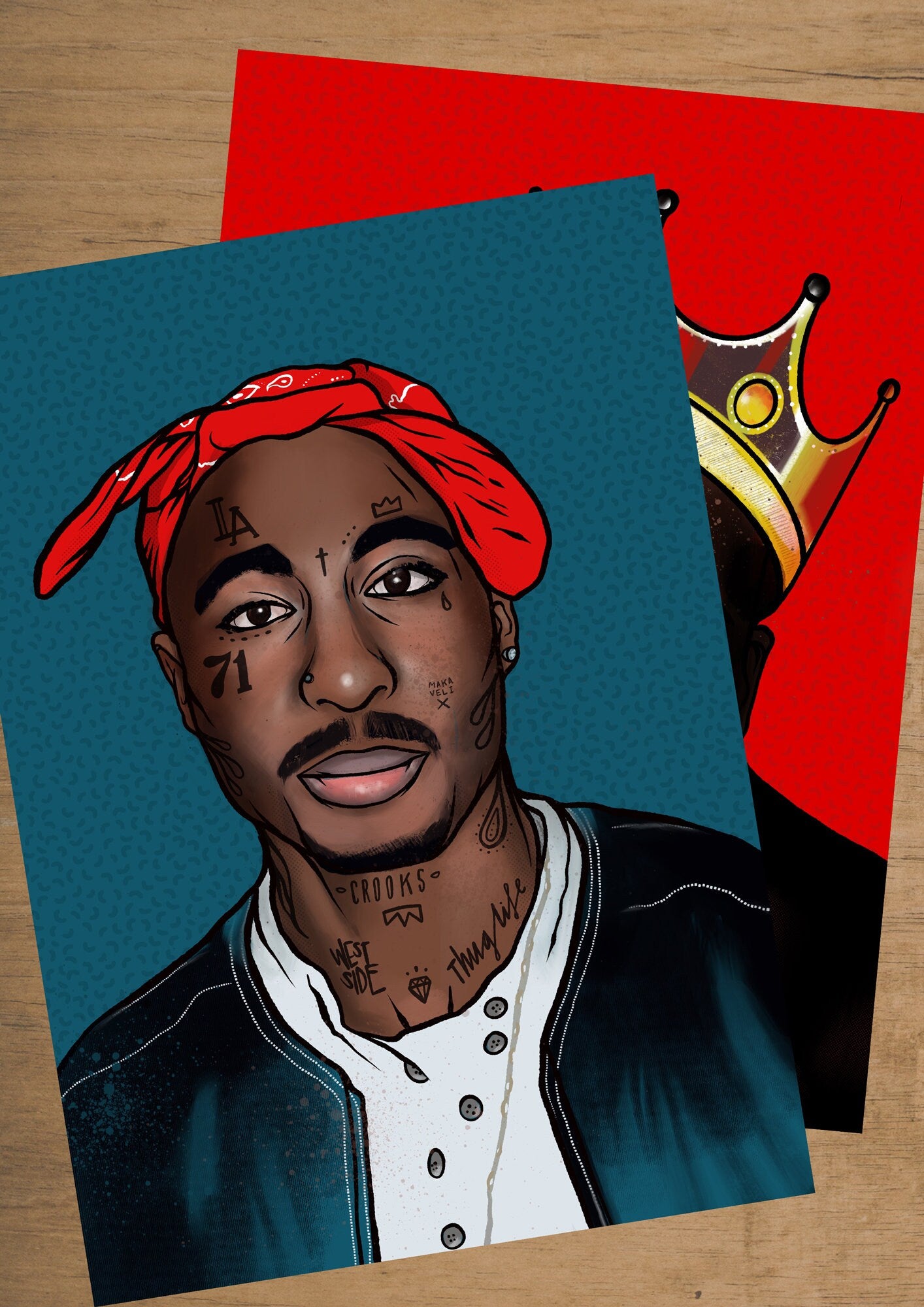 A3 Tattooed Tupac Shakur Portrait