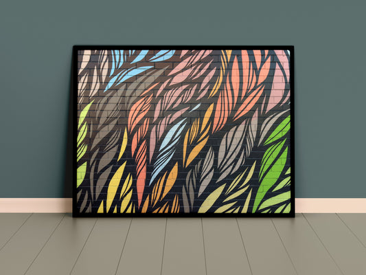 Tealeafs - cool wall art, prints, inspired by nature, brights colours, tea leafs