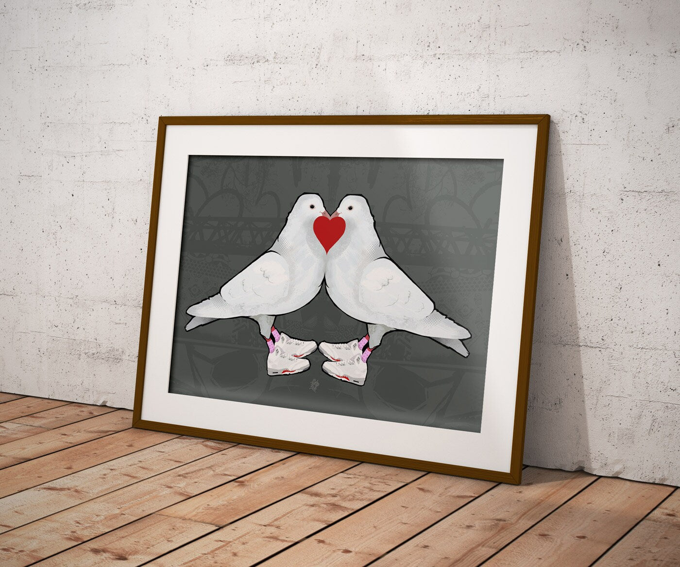 Love Doves, Peace and Love Print, British Bird Art, Dove Print, Cool Peace Poster, Cool Bird Art, Interior decoration, Cool wedding gift
