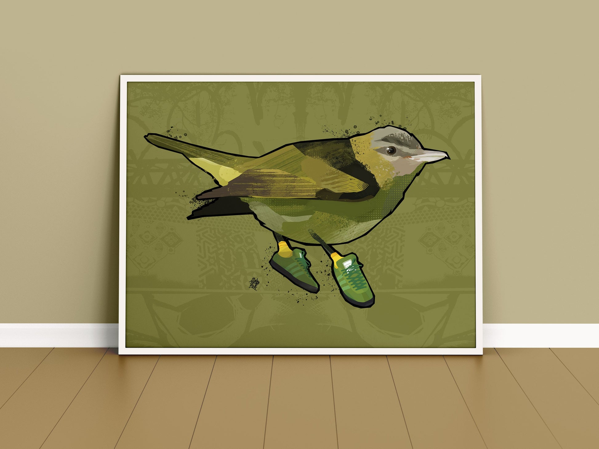 A3 Bells Viero Print, Birds, Bird Print, Bird illustration, Bird Poster, Bird Art, Ornithology, Sneaker Print, Trainers Art ,Spezial, USA