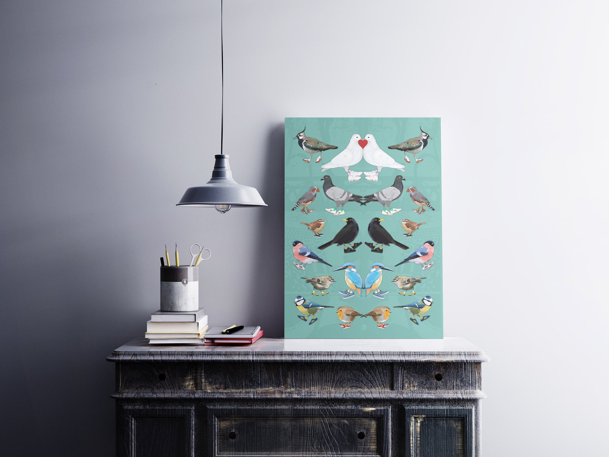 Urban Bird Multi Print: quirky bird wall art, british bird art, beautiful nature gift ideas