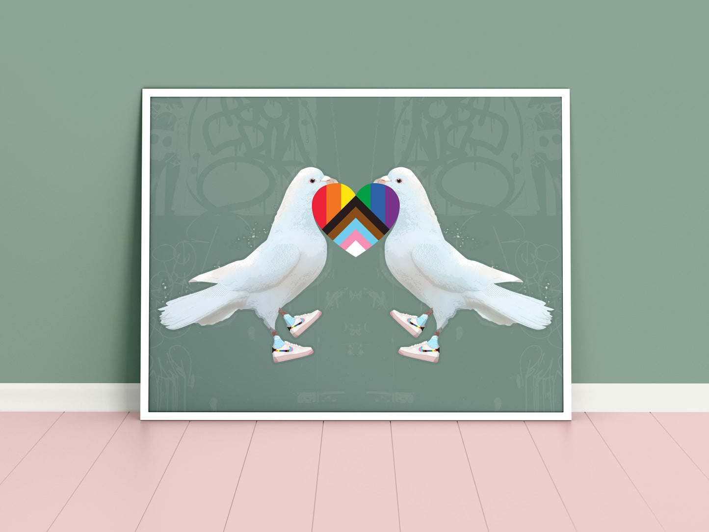 Freedom Doves - A3 illustrated print celebrating everything LGBTQ+
