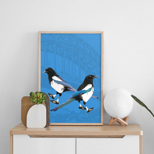 Geordie Magpie Print