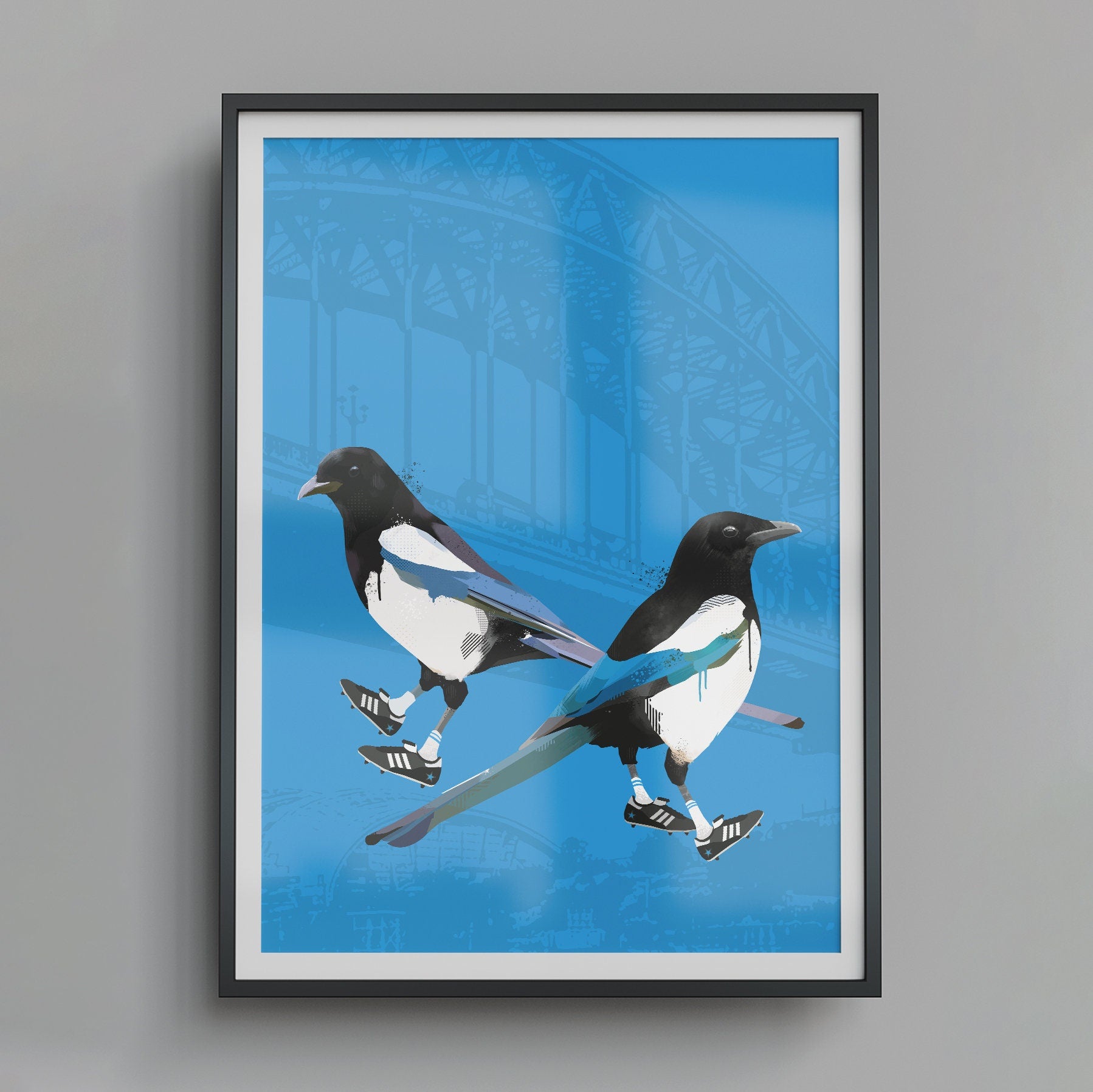 Geordie Magpie Print