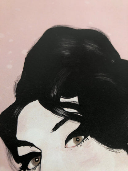 Amy Winehouse print, Illustration, soul singer, camden, icon, cool wall art, amy winehouse poster, Pink print, Amy leopard print, amy