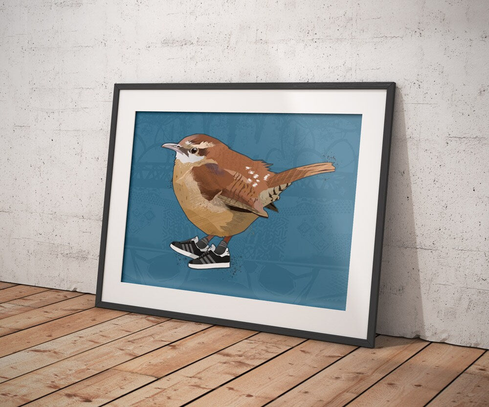 Urban Birds Wren A2 Illustration Print