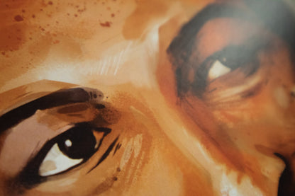 Marvin Gaye Illustration, soul music, a3, black soul legend, motown, music art print, soul singer, vintage music icon, for him, for her