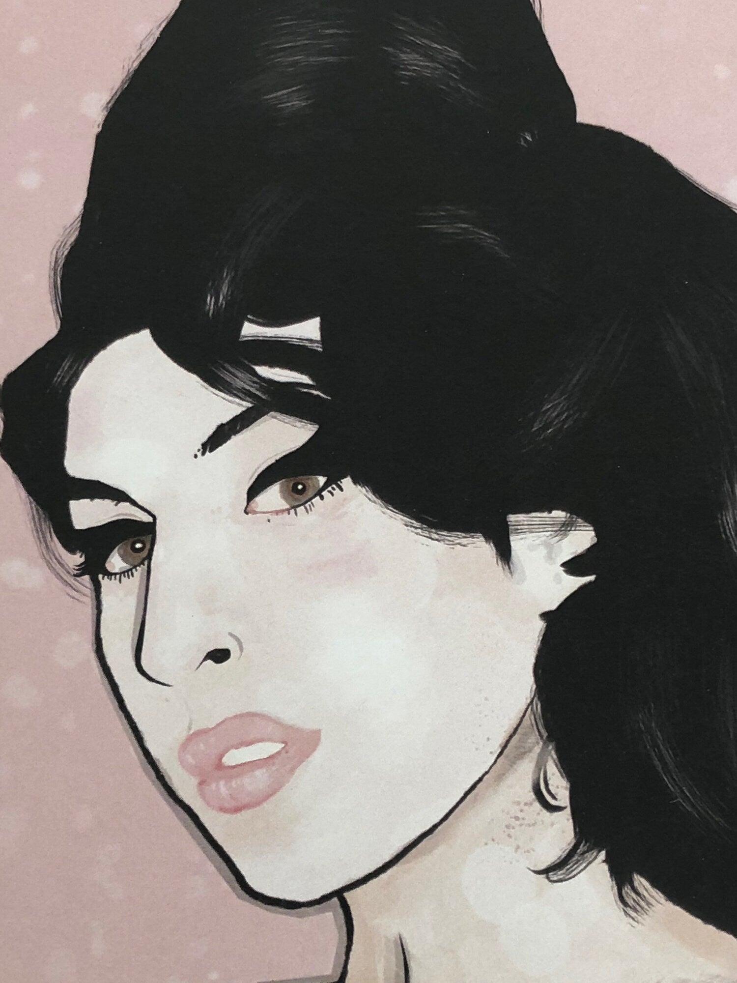 Amy Winehouse print, Illustration, soul singer, camden, icon, cool wall art, amy winehouse poster, Pink print, Amy leopard print, amy