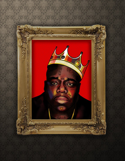 Notorious B.I.G. aka Christopher George Latore Wallace - A Tattooed Rapper illustration, Hip Hop legend