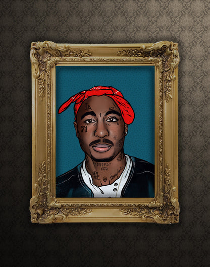 A3 Tattooed Tupac Shakur Portrait