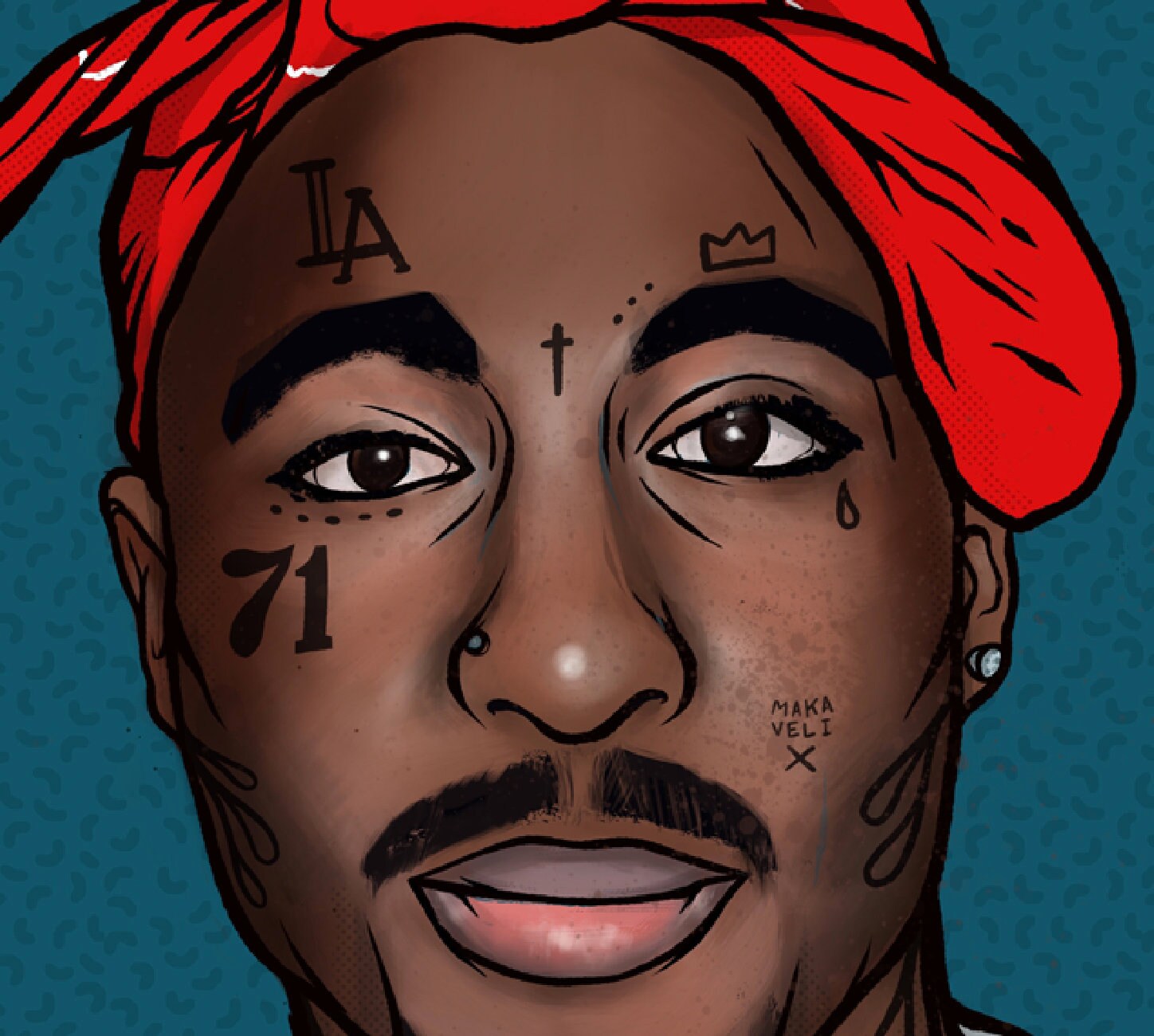 A3 Tattooed Tupac Shakur Portrait