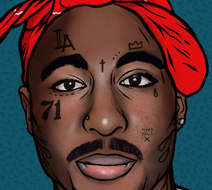 A3 Tattooed Tupac Shakur Portrait
