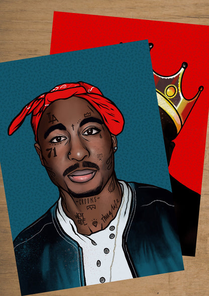 A3 Tattooed Tupac Shakur Portrait