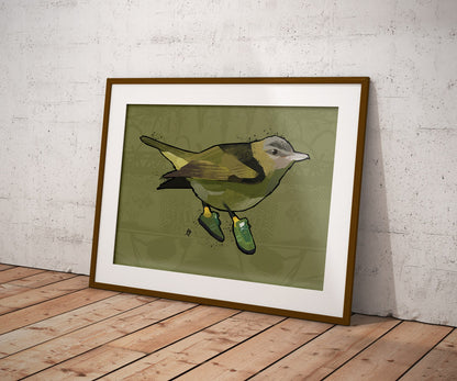 A3 Bells Viero Print, Birds, Bird Print, Bird illustration, Bird Poster, Bird Art, Ornithology, Sneaker Print, Trainers Art ,Spezial, USA