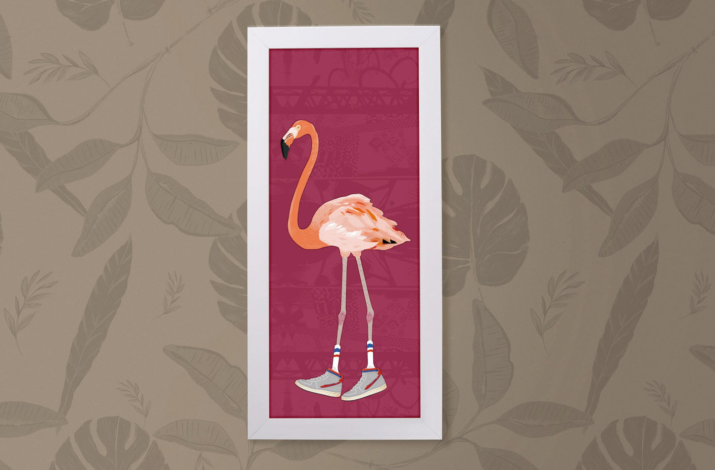 Tropical Flamingo Print, Exotic Bird Print, Exotic Bird illustration, Exotic Bird Poster, Bird Watcher Gift, Stylish Home Gift