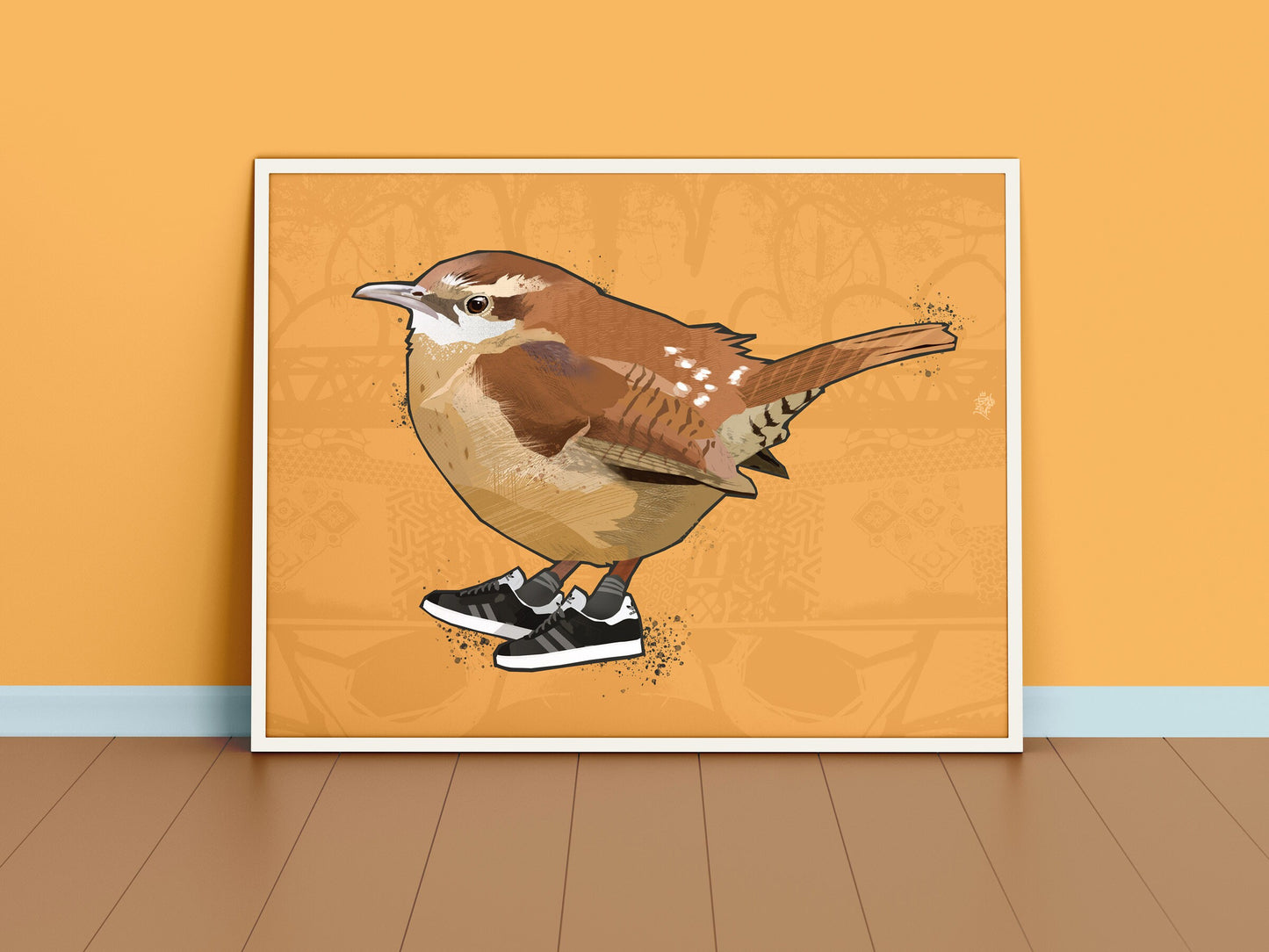 Little Wren, art print, wall art, cool bird art, cool bird poster, UK Bird, British Bird, home decor