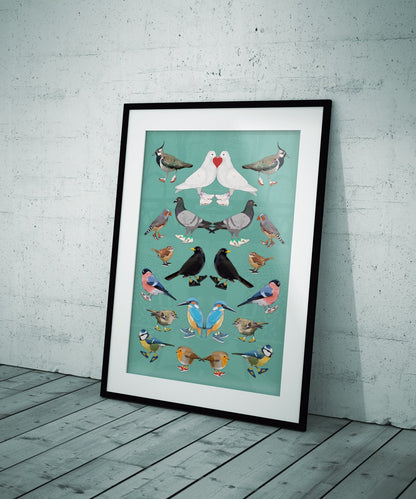Urban Bird Multi Print: quirky bird wall art, british bird art, beautiful nature gift ideas