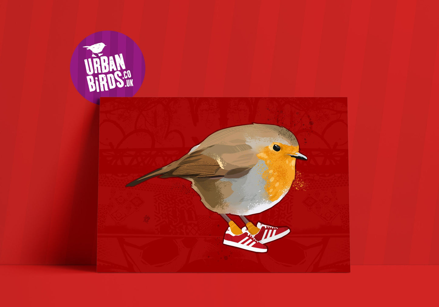 Robin Redbreast, Cool Bird Art, Cool Bird print, British Birds, Bird Print, Bird illustration, Bird Art, Ornithology, wall art, sneakerfreak