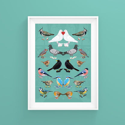 Urban Bird Multi Print: quirky bird wall art, british bird art, beautiful nature gift ideas