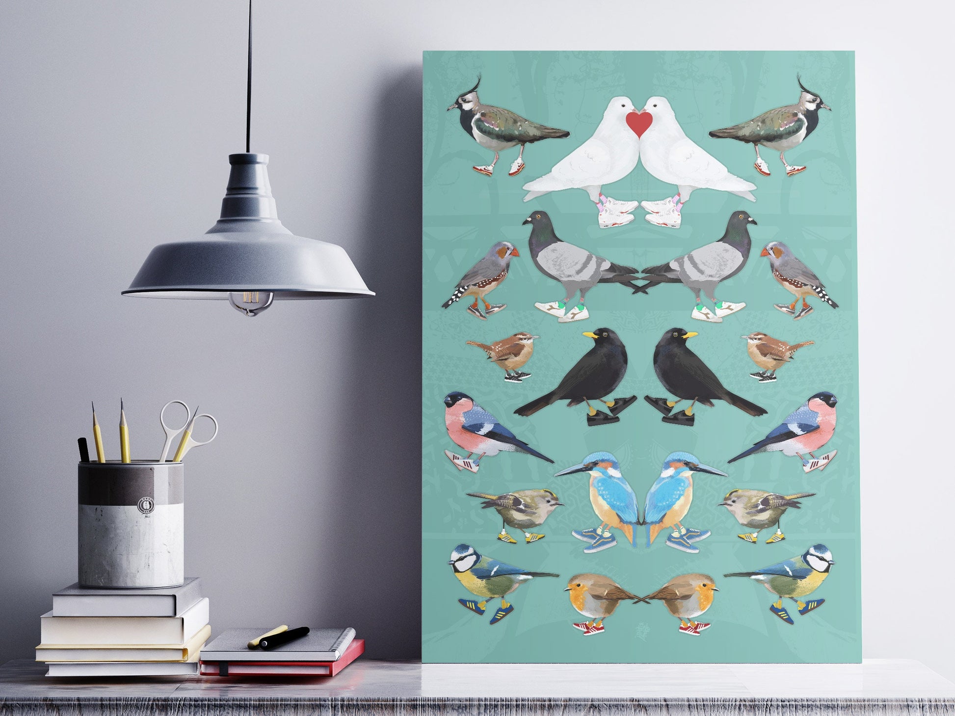 Urban Bird Multi Print: quirky bird wall art, british bird art, beautiful nature gift ideas