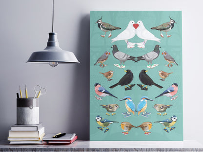 Urban Bird Multi Print: quirky bird wall art, british bird art, beautiful nature gift ideas
