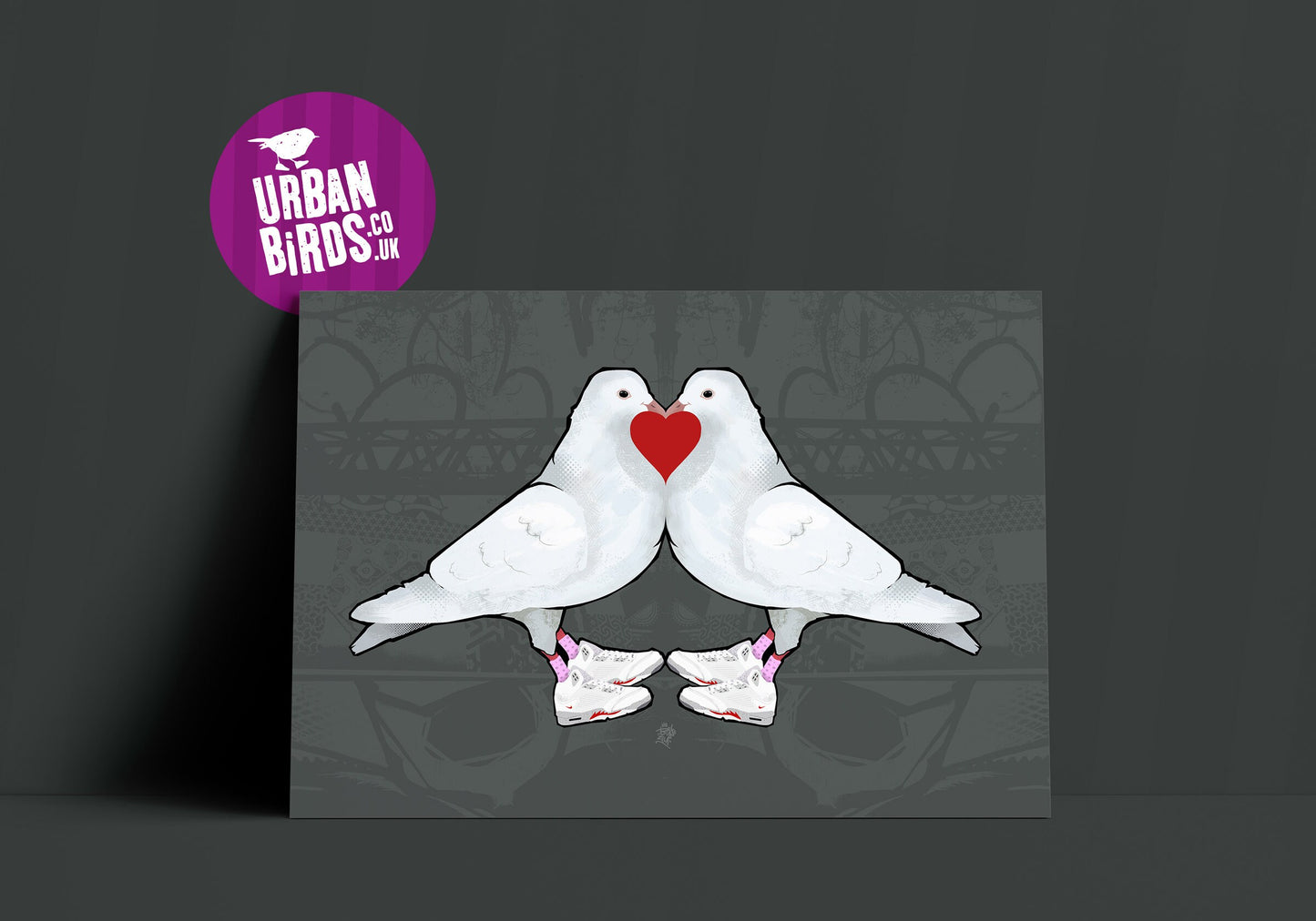 Love Doves, Peace and Love Print, British Bird Art, Dove Print, Cool Peace Poster, Cool Bird Art, Interior decoration, Cool wedding gift