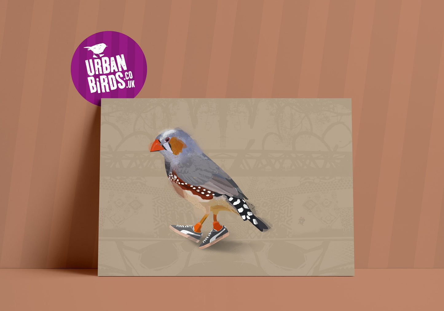 Zebrafinch in sneakers wall art