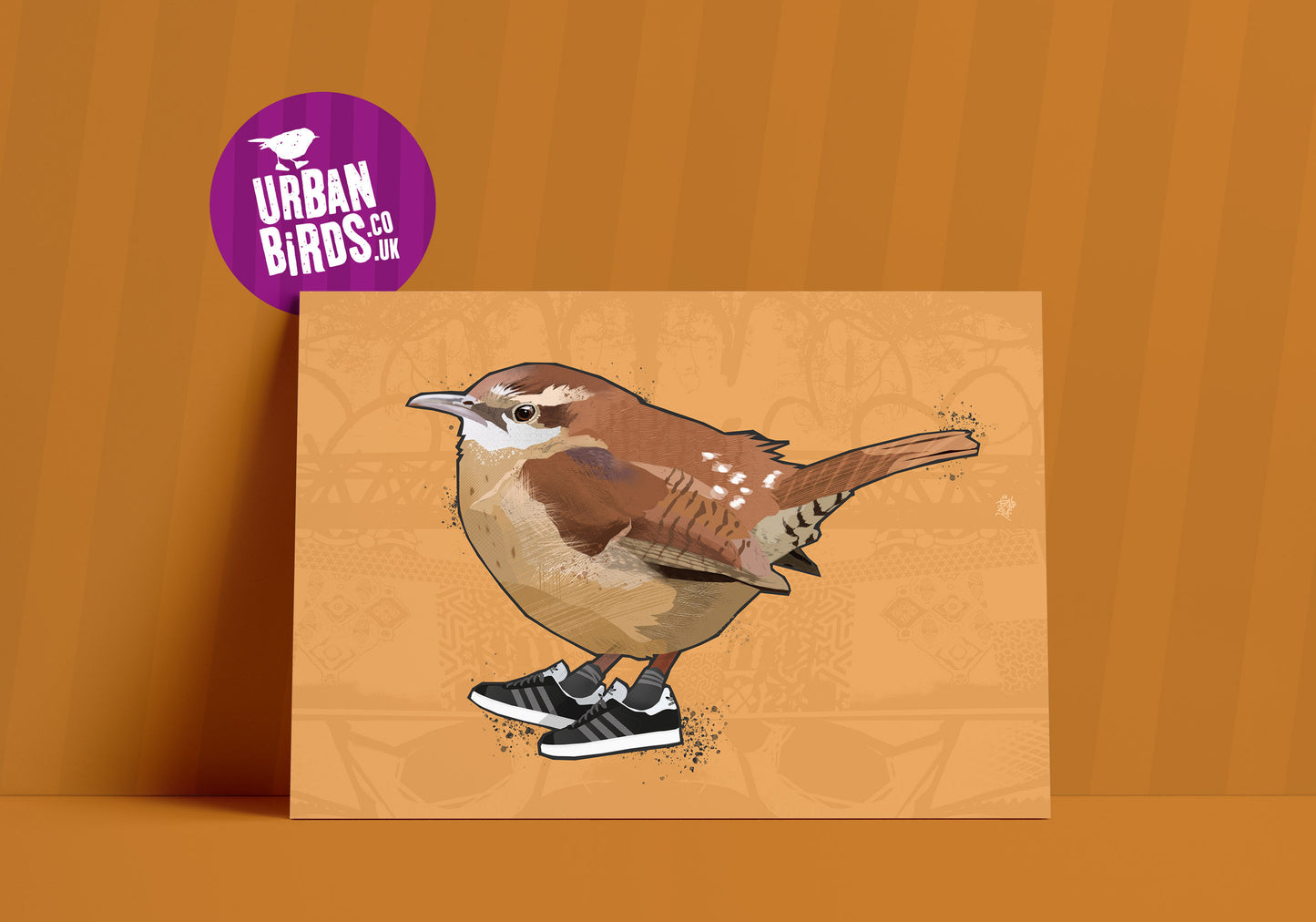 Little Wren, art print, wall art, cool bird art, cool bird poster, UK Bird, British Bird, home decor