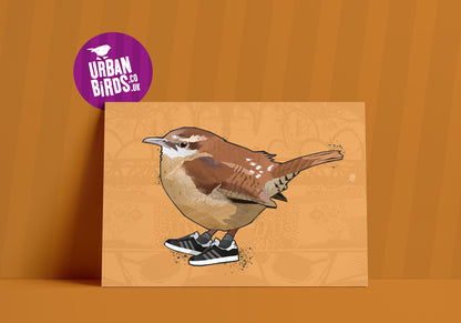 Little Wren, art print, wall art, cool bird art, cool bird poster, UK Bird, British Bird, home decor