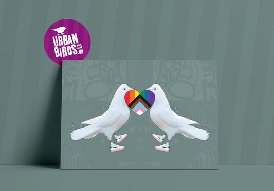 Freedom Doves - A3 illustrated print celebrating everything LGBTQ+