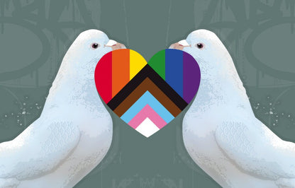 Freedom Doves - A3 illustrated print celebrating everything LGBTQ+